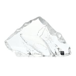 Mats Jonasson X Målerås Crystal Humpback Whale Paperweight Sculpture 9.5” Signed